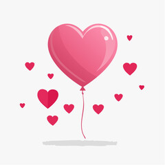 Simple Valentine’s heart balloon in soft colors, perfect for romantic cards, social graphics, and love notes