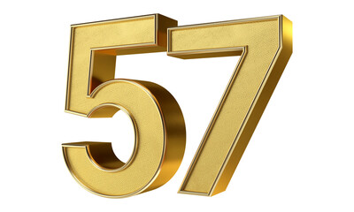 Bling Bling Diamond Gold Number 57 3D Text Effect