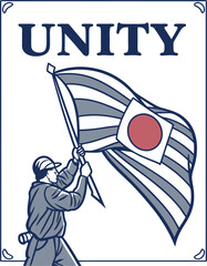 Man Holding Korean Unification Flag