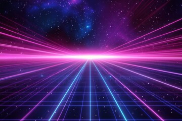 Obraz premium A bright purple and blue sky with a lot of stars. The sky is filled with a lot of stars and the colors are very bright.