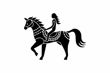 Horse Riding icon silhouette vector illustration