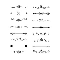 Obraz premium Text dividers with hearts doodle set. Wedding decorative elements. Divider ornament, borders, lines. Hand drawn vector illustration isolated on white background 