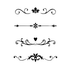 Set of decorative text dividers. hand drawn vector illustration on white background
