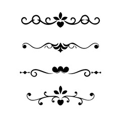 Set of decorative text dividers. hand drawn vector illustration on white background
