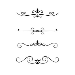 Set of decorative text dividers. hand drawn vector illustration on white background
