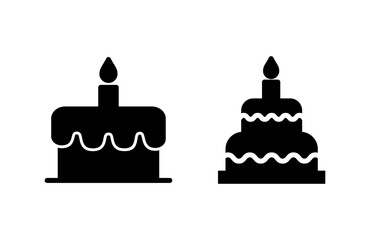 Cake icon vector illustration. Cake sign and symbol. Birthday cake icon