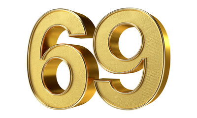 Bling Bling Diamond Gold Number 69 3D Text Effect