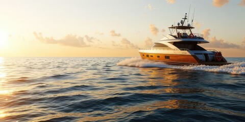 Fototapeta premium Coastal Serenity: A Striking View of Boat #3