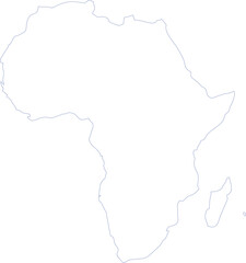 Outline of Africa Continent with Administrative Borders