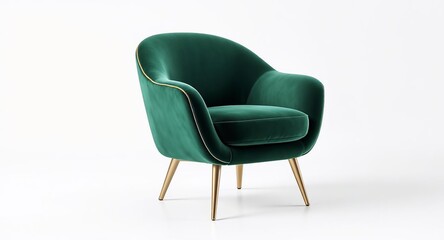 Elegant Emerald Velvet Armchair