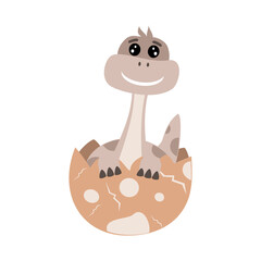 Cute baby dinosaurs clipart. Cute fantasy animal clipart. Hand draw vector illustration in flat style