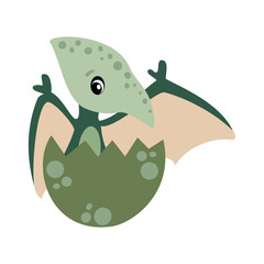 Cute baby dinosaurs clipart. Cute fantasy animal clipart. Hand draw vector illustration in flat style