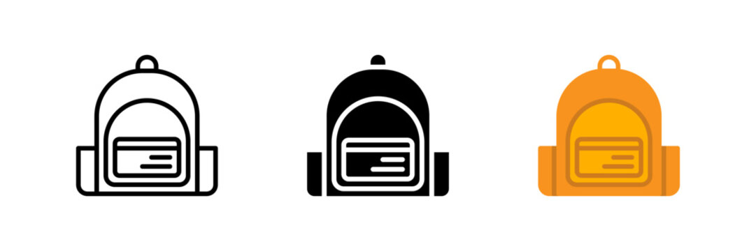 A school backpack icon, ideal for representing students, school supplies, learning, and back to school themes.