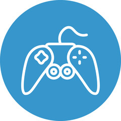 Game Controller Vector Line White Circles Multicolors