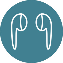 Wireless Earbuds Vector Line White Circles Multicolors