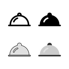 A dish with a cloche food cover icon set, representing fine dining, restaurant service, and elegant meal presentation.