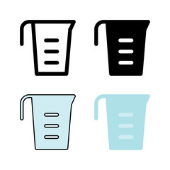 A measuring cup icon set, ideal for baking, cooking accuracy, recipes, and precise ingredient measurement.