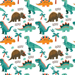 Seamless Dinosaur Pattern Design