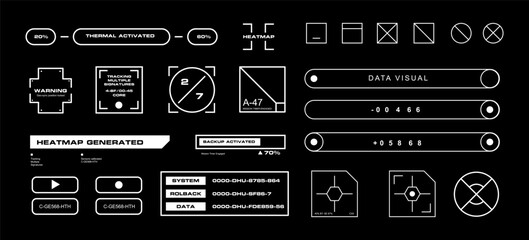 Futuristic Sci-Fi Interface Elements streetwear cyberpunk interface element technology graphic vector design template