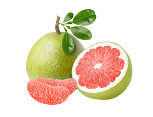 Pomelo citrus fruits isolated on white background