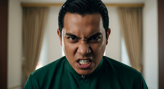 Close-up Portrait of an Angry Man