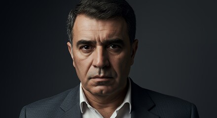 Intense Portrait of a Man in Suit