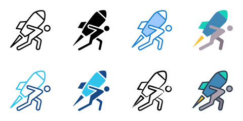 Obraz premium Boost icon set multiple style collection 