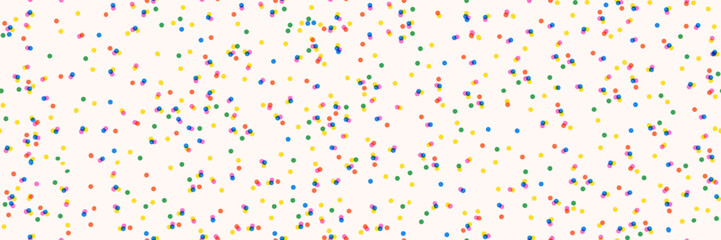 Colorful little many rounds confetti seamless pattern with texture and transparent effect. Colorful random dots pattern risograph effect. Background for holidays or birthdays