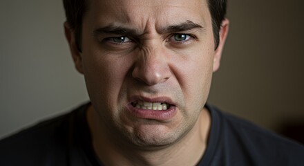 Obraz premium Portrait of a Man Showing Disgust