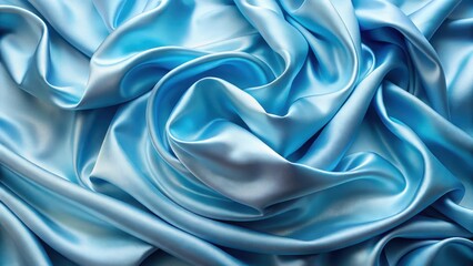 Elegant Draped Light Blue Silk Fabric Texture Smooth, Luxurious, and Refined Surface