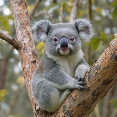 Naklejka premium Adorable Koala Bear in Tree