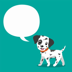 Vector cartoon character dalmatian dog with speech bubble