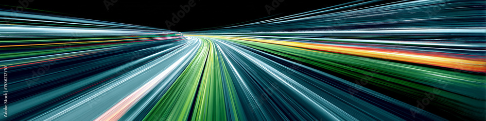 Poster abstract light trails showing speed and motion in a colorful display