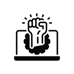 Black solid icon for empowerment