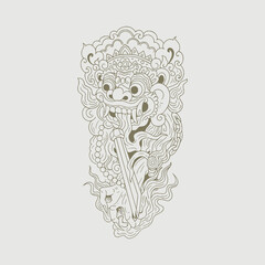 vector illustration of a barong bali