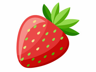Red strawberry berry doodle hand drawn cartoon icon. Garden strawberry fruit or strawberries flat color vector icon for food apps and websites