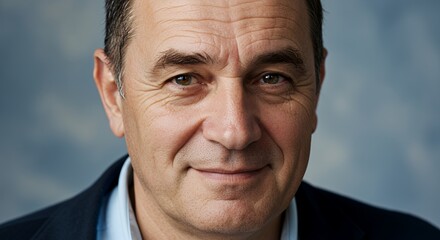 Fototapeta premium Portrait of a Man, Professional Headshot, Serious yet Friendly Expression