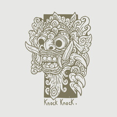 barong balinese hand drawing
