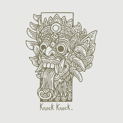 barong balinese hand drawing