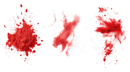 Vivid red paint splash with dynamic motion and liquid texture isolated on white background