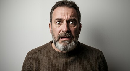 Shocked Man Portrait: A Grimace of Surprise