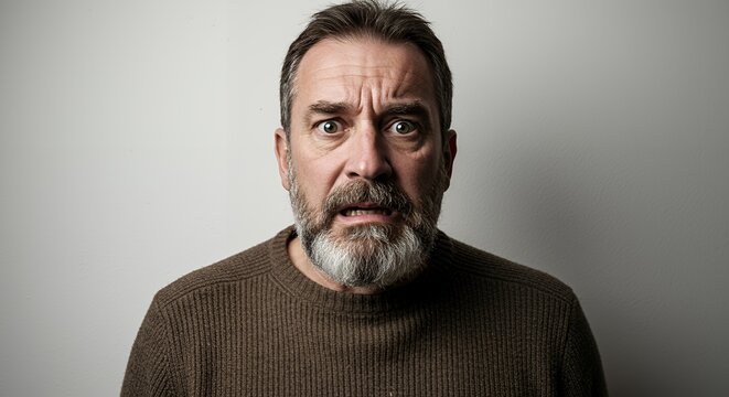 Shocked Man Portrait: A Grimace of Surprise