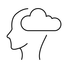 Thinking Brain Icon. Ideas, Intelligence, Ai, Knowledge, Learning, Neuron, Creativity, Inspiration, Brainstorm, Mindset Icons Editable Stroke Vector Illustration