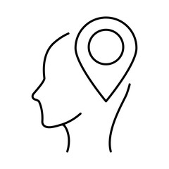 Thinking Brain Icon. Ideas, Intelligence, Ai, Knowledge, Learning, Neuron, Creativity, Inspiration, Brainstorm, Mindset Icons Editable Stroke Vector Illustration