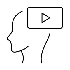 Thinking Brain Icon. Ideas, Intelligence, Ai, Knowledge, Learning, Neuron, Creativity, Inspiration, Brainstorm, Mindset Icons Editable Stroke Vector Illustration