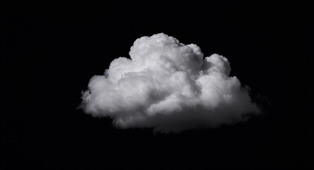 Isolated Cloud on Black Background
