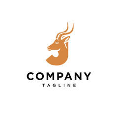Letter J Antelope Logo Icon Vector