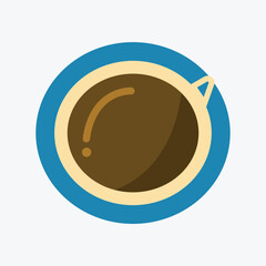 Illustration of a cup of coffee top view