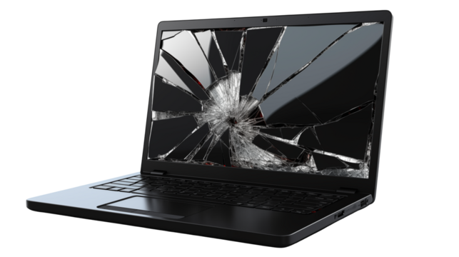 Shattered Laptop Screen Repair Needs a Broken Computer Display