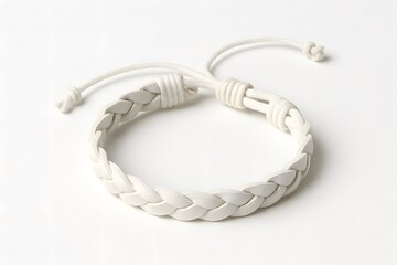 Fototapeta premium Trendy Handmade Braided Leather Bracelet - Modern Unisex Jewelry Accessory